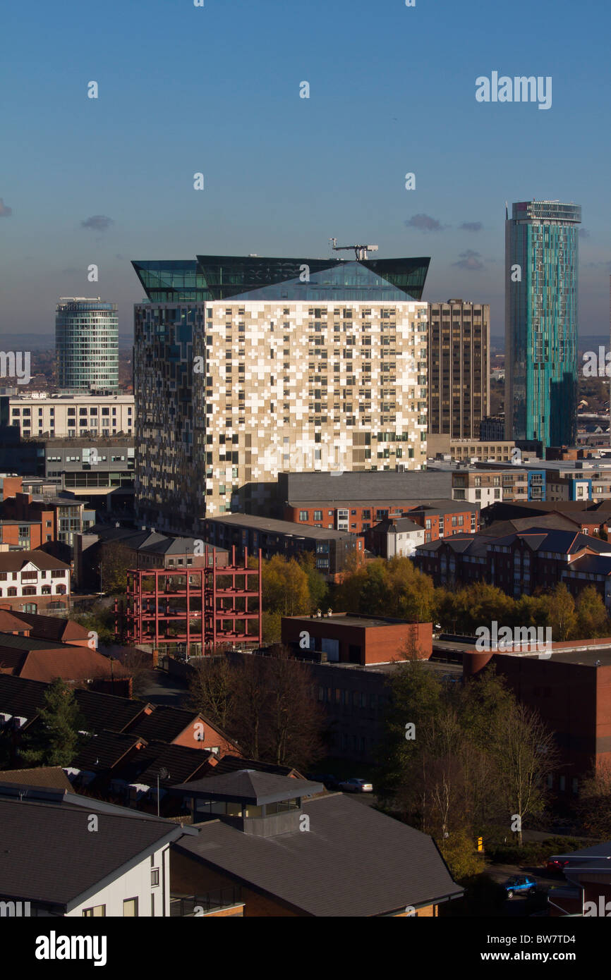 Le bâtiment Cube sur la skyline de Birmingham, West Midlands, England, UK Banque D'Images