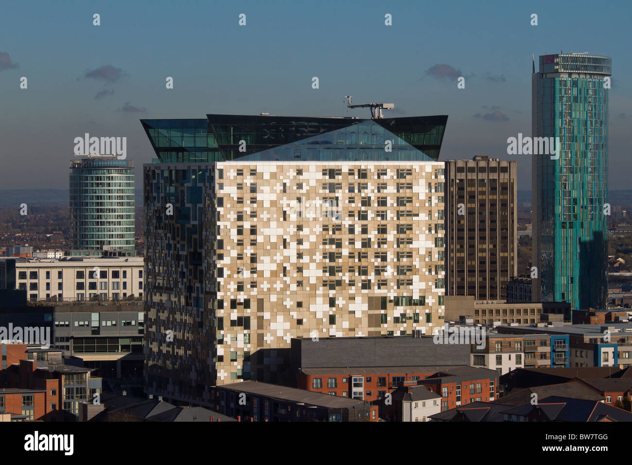 Le bâtiment Cube sur la skyline de Birmingham, West Midlands, England, UK Banque D'Images