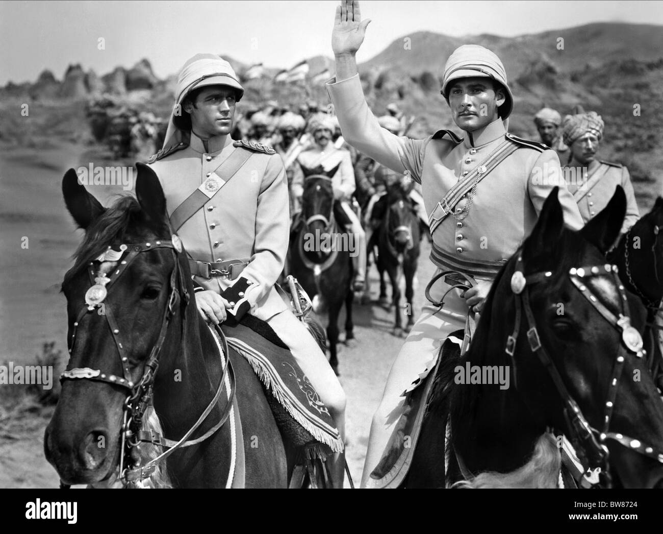 Scène avec Errol Flynn LA CHARGE DE LA BRIGADE LÉGÈRE (1936 Photo Stock