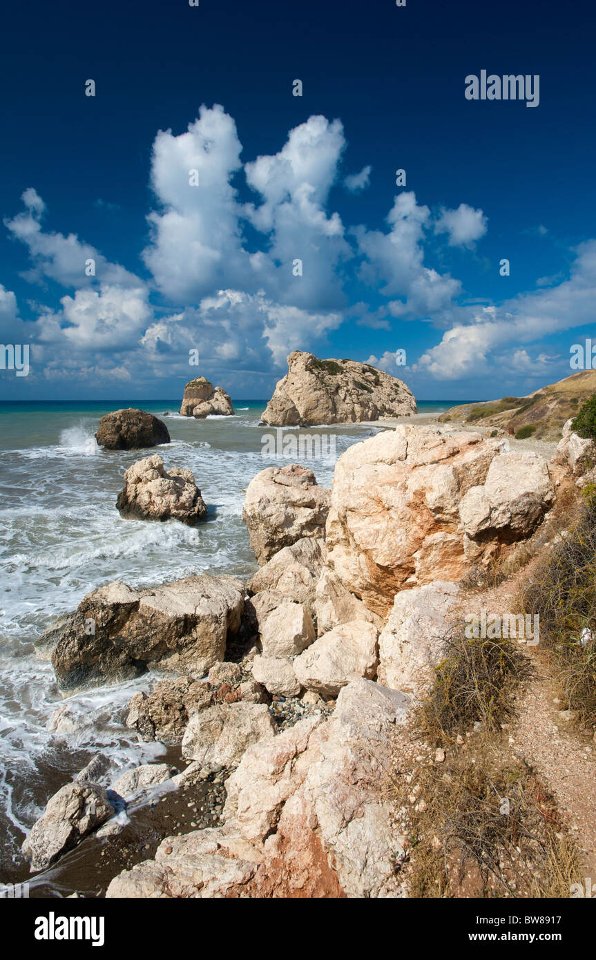 Petra tou Romiou, Aphrodite's Beach, République de Chypre Banque D'Images