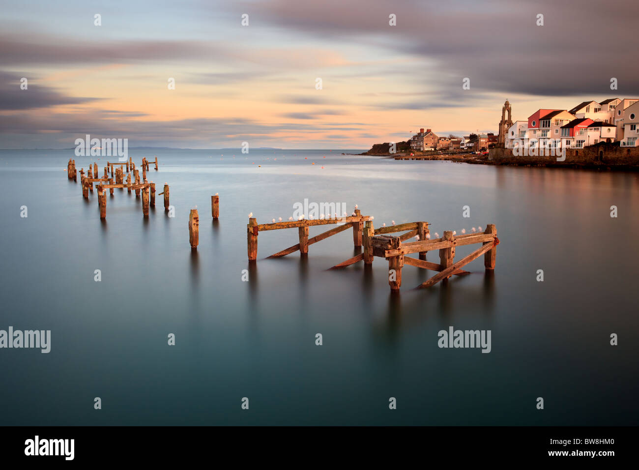 Swanage Old Pier Banque D'Images