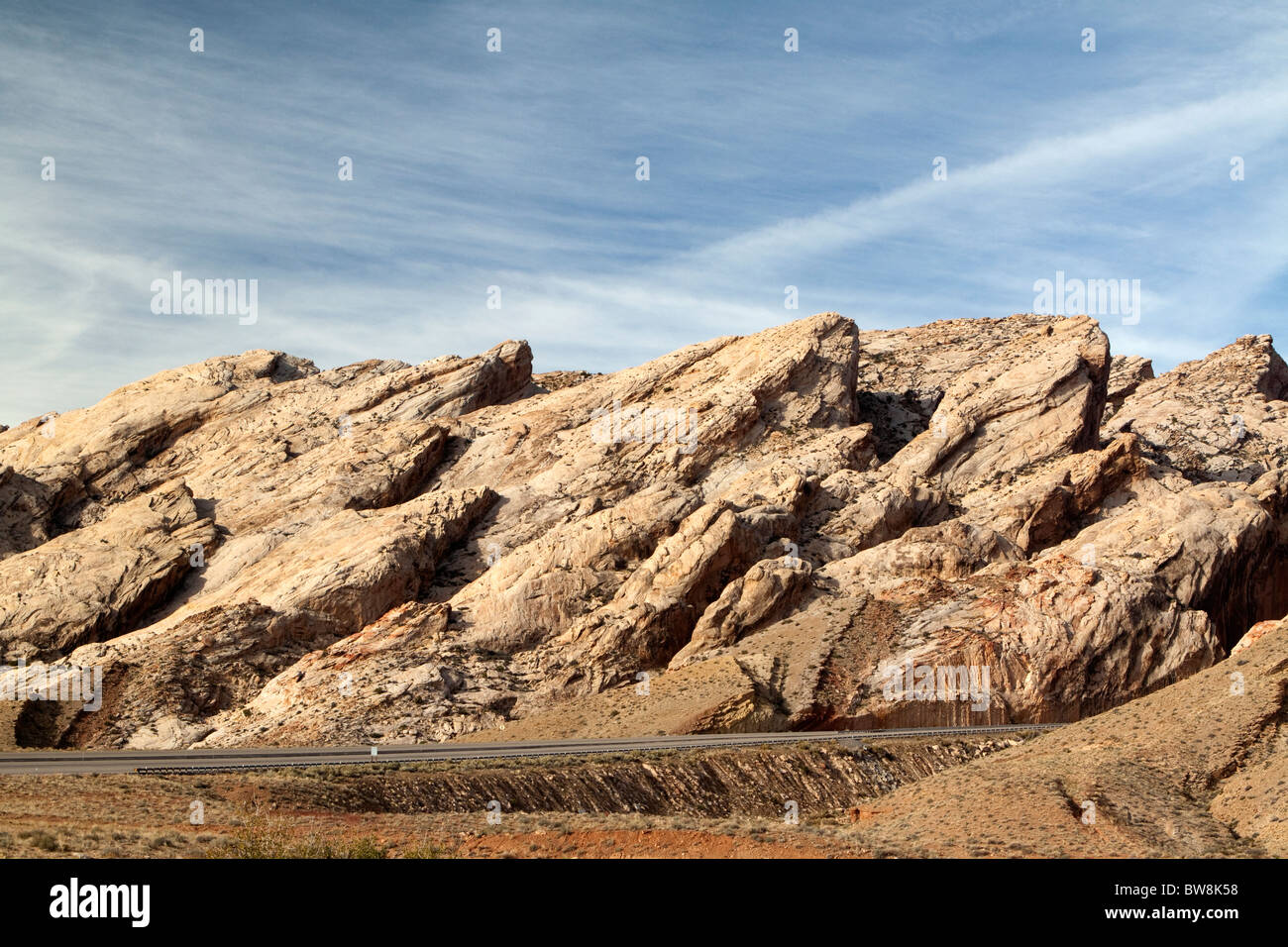 Versant est de la San Rafael de corail le long de l'Interstate 70 dans l'Est de l'Utah USA Banque D'Images