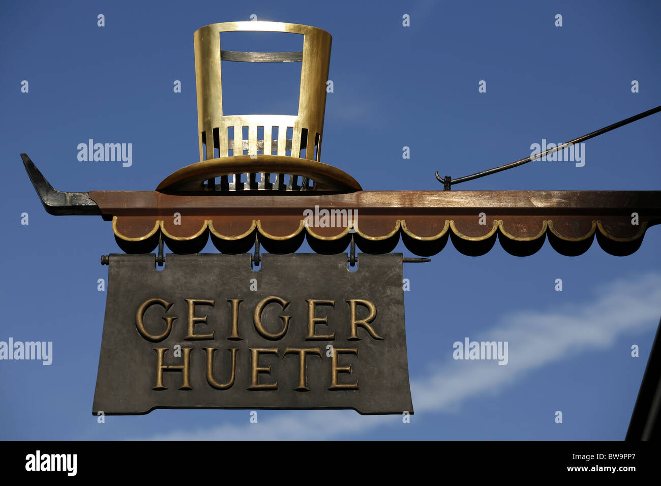 Geiger Hüte Boutique Sign, Salzbourg, Autriche Banque D'Images