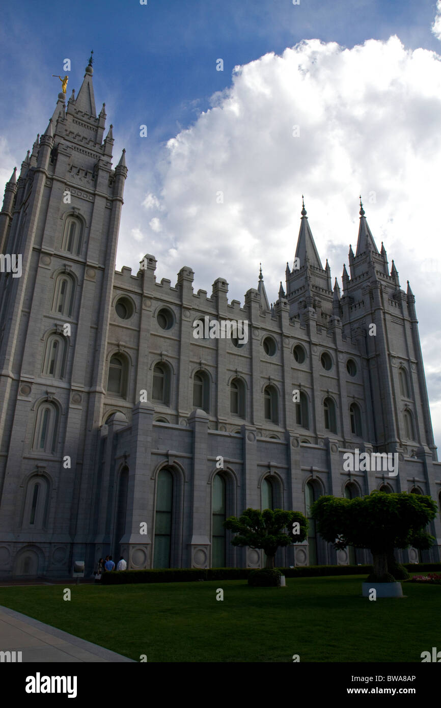 Le Temple de Salt Lake City situé à Salt Lake City, Utah, USA. Banque D'Images