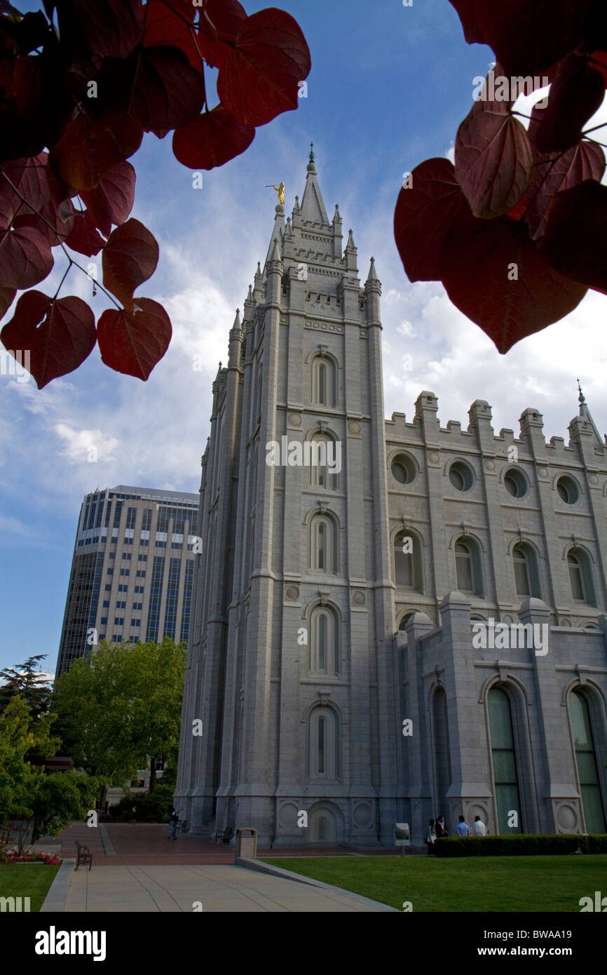 Le Temple de Salt Lake City situé à Salt Lake City, Utah, USA. Banque D'Images