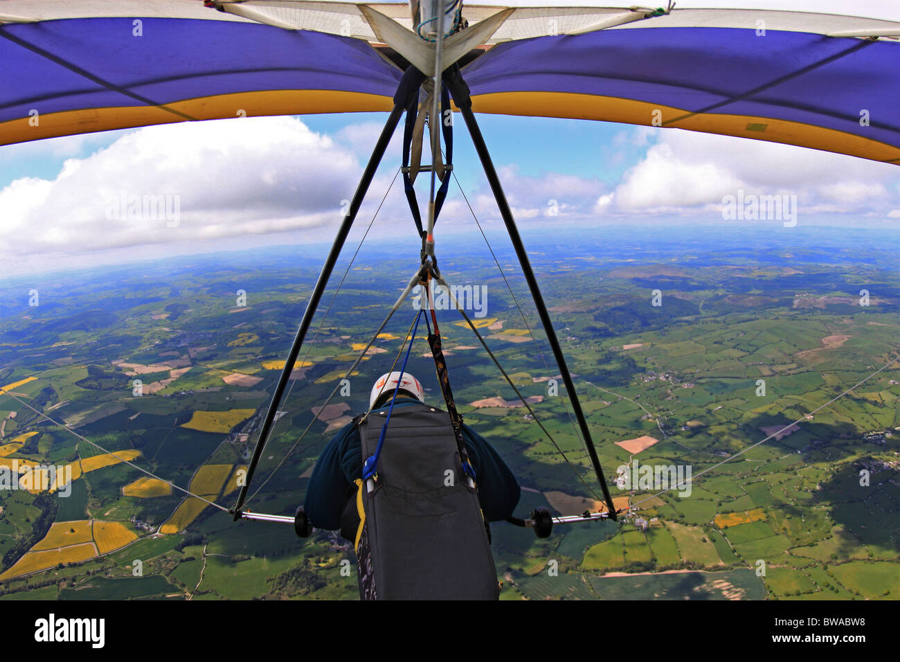 Haut de deltaplane sur de longues Mynd Shropshire Banque D'Images