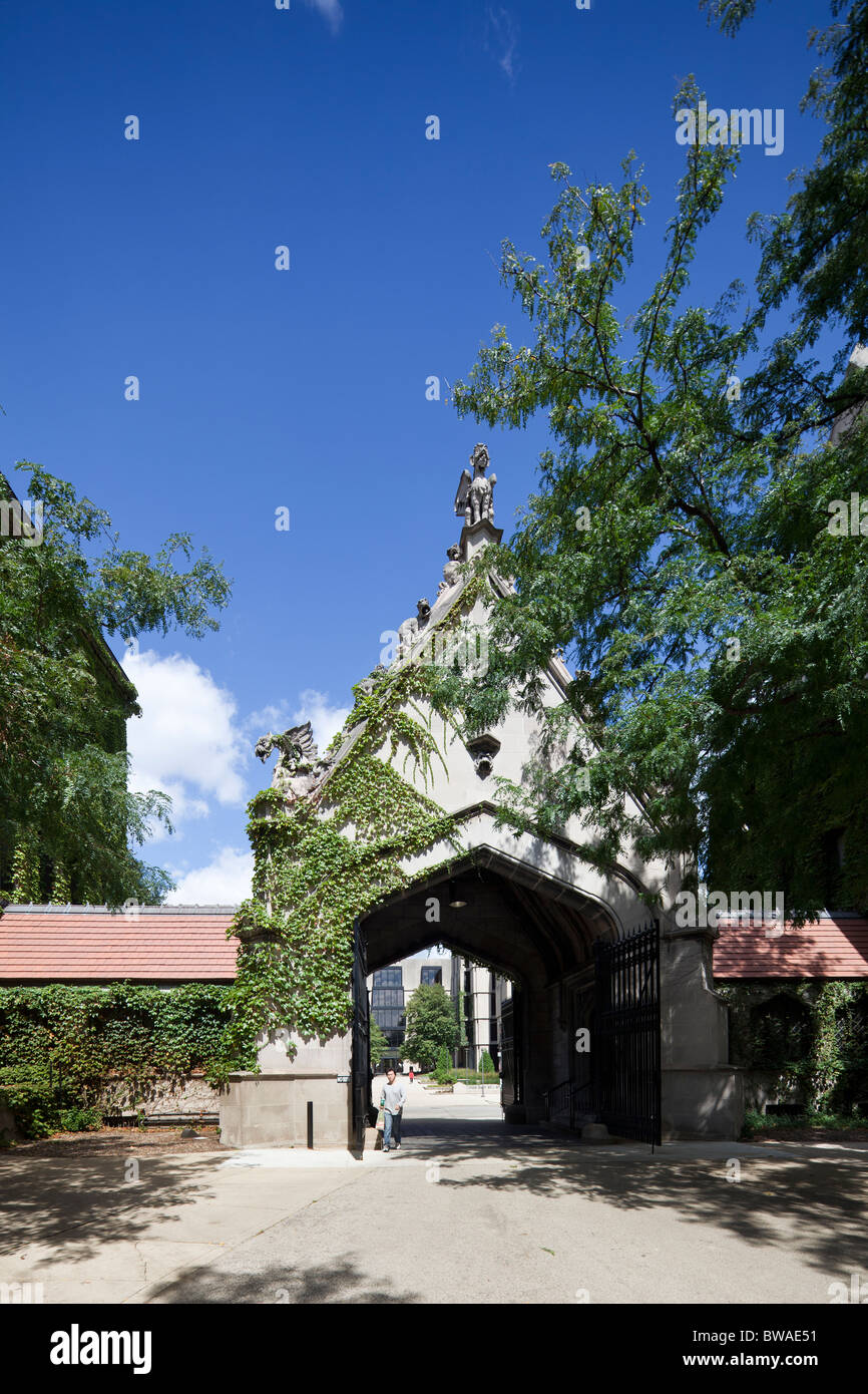 Cobb Gate, Université de Chicago, Illinois, États-Unis Banque D'Images