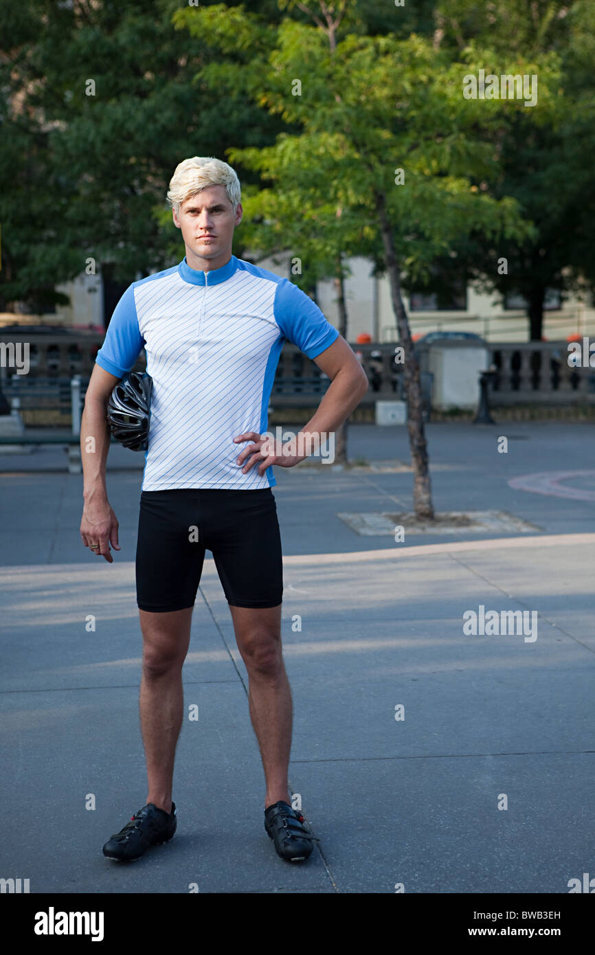Portrait d'un cycliste Banque D'Images