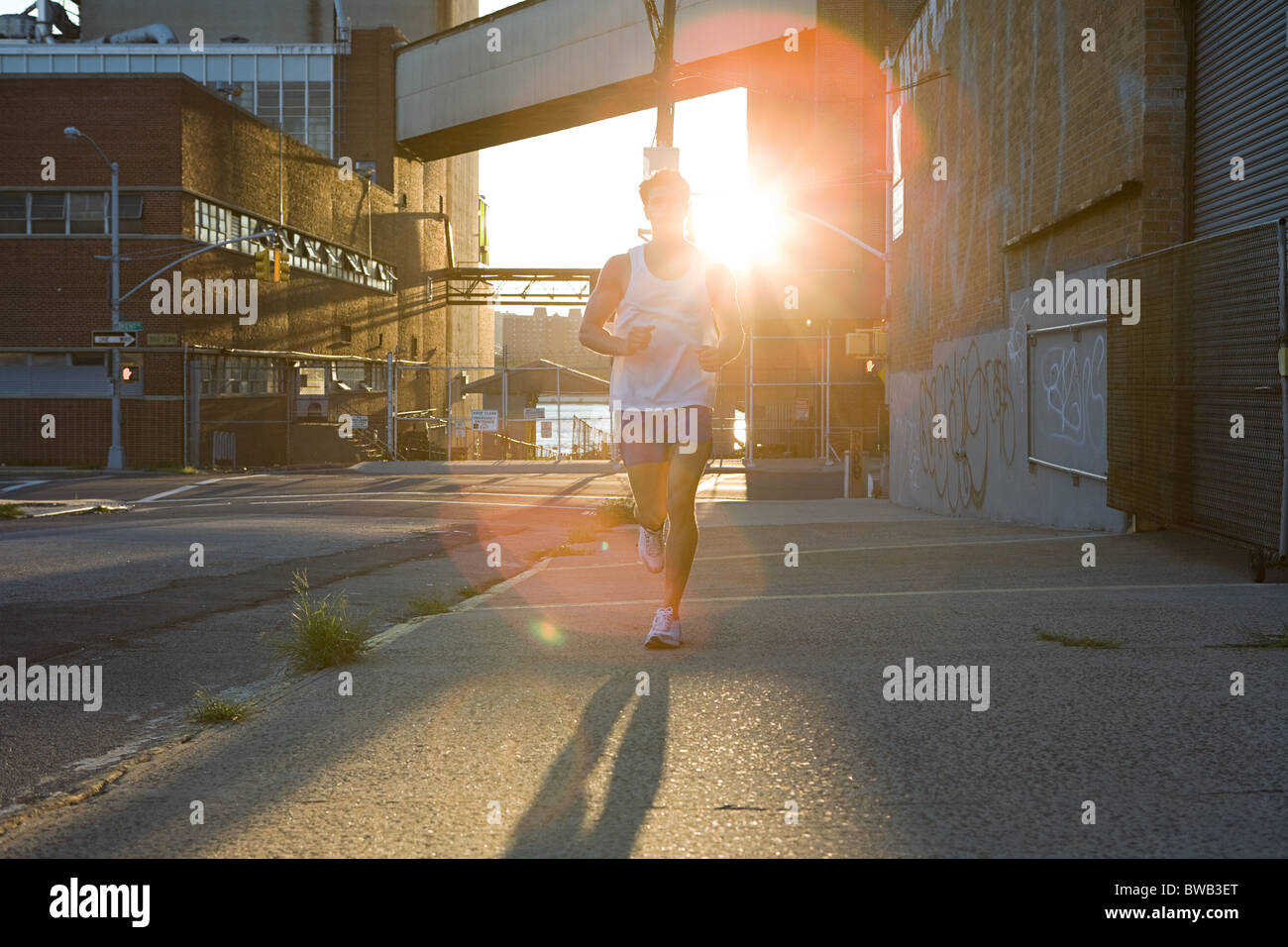 Runner et de la lumière du soleil Banque D'Images