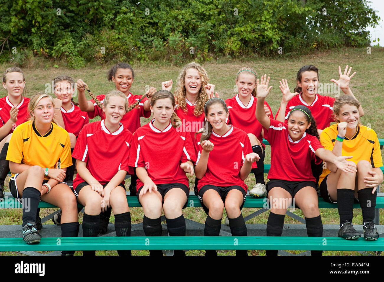 L'équipe féminine de soccer Banque D'Images