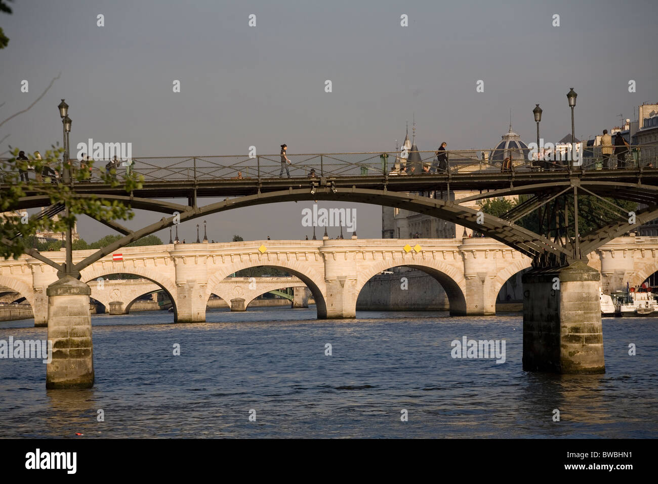 Le Pont des Arts et le Pont Neuf Banque D'Images