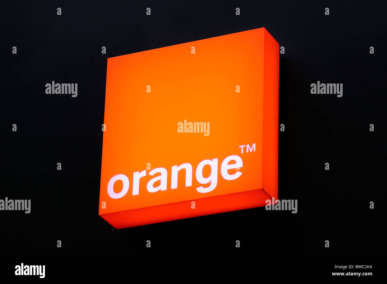 Boutique de téléphonie mobile Orange Logo Signe, London, England, UK Banque D'Images