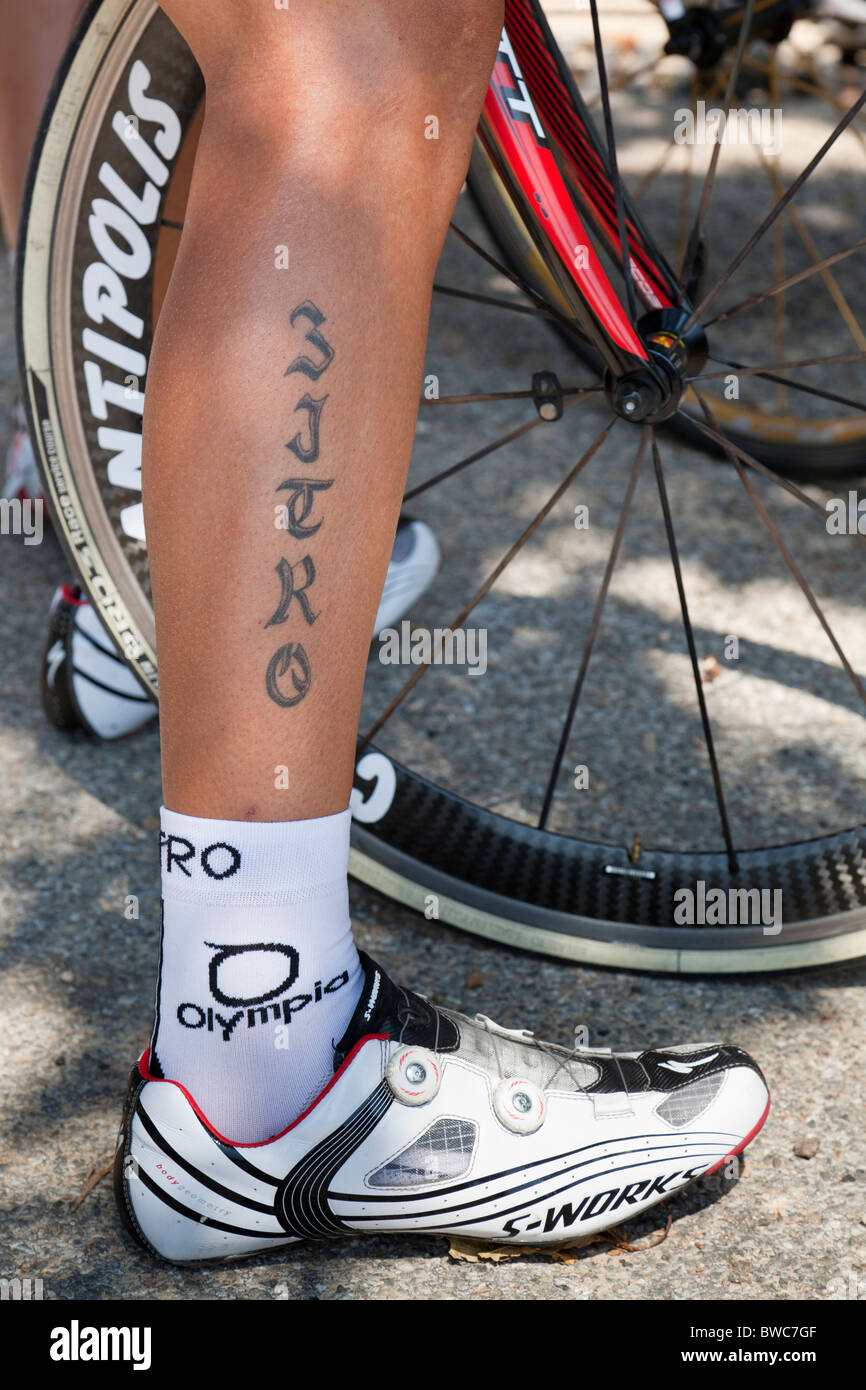 cycliste jambe rasée