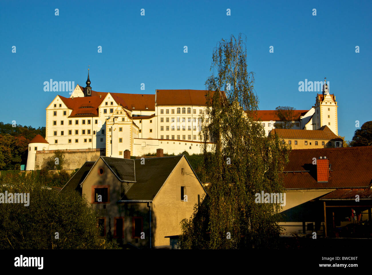 Le Château de Colditz où de hauts officiers alliés ont eu lieu lors de la DEUXIÈME GUERRE MONDIALE comme prisonniers de guerre à échapper à la prison de la preuve l'Oflag IV-C Banque D'Images