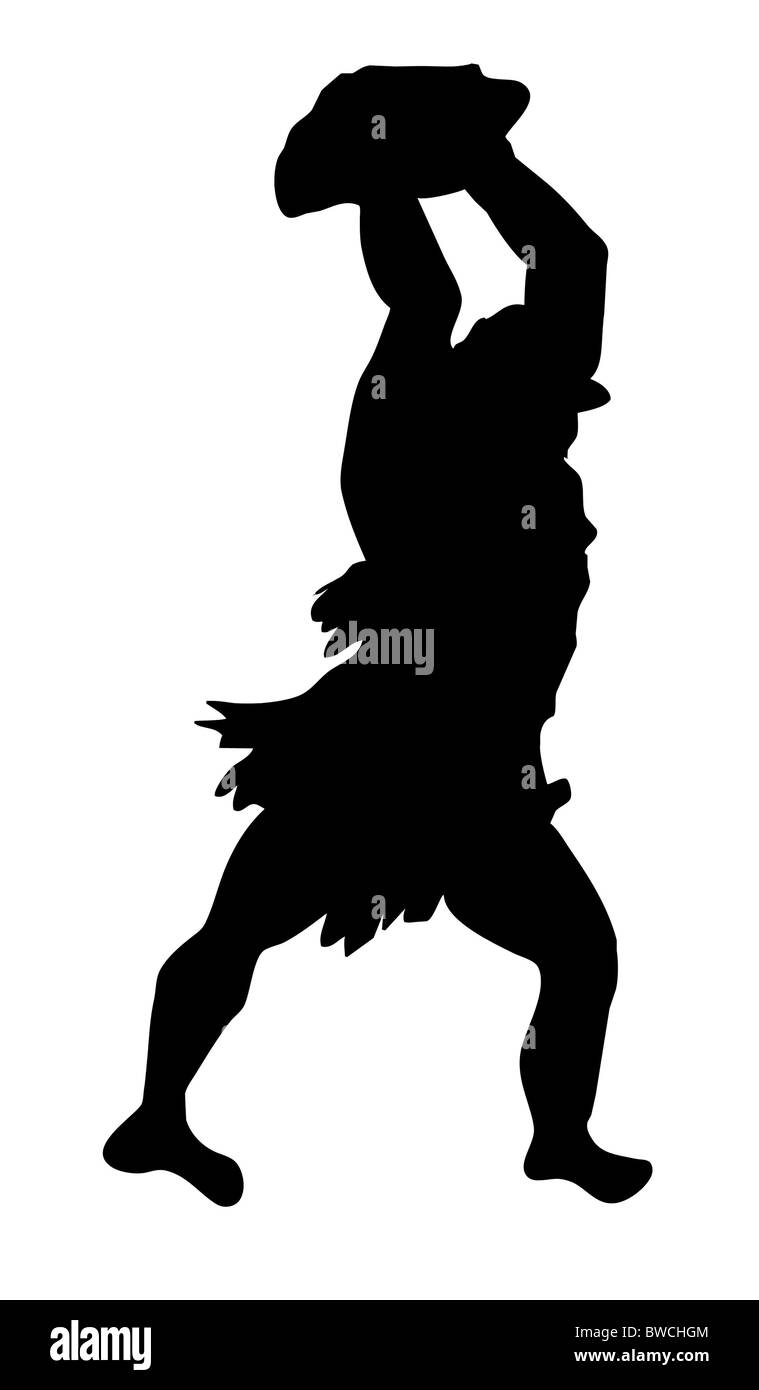 Silhouette vecteur de l'ancienne personne sur fond blanc Banque D'Images