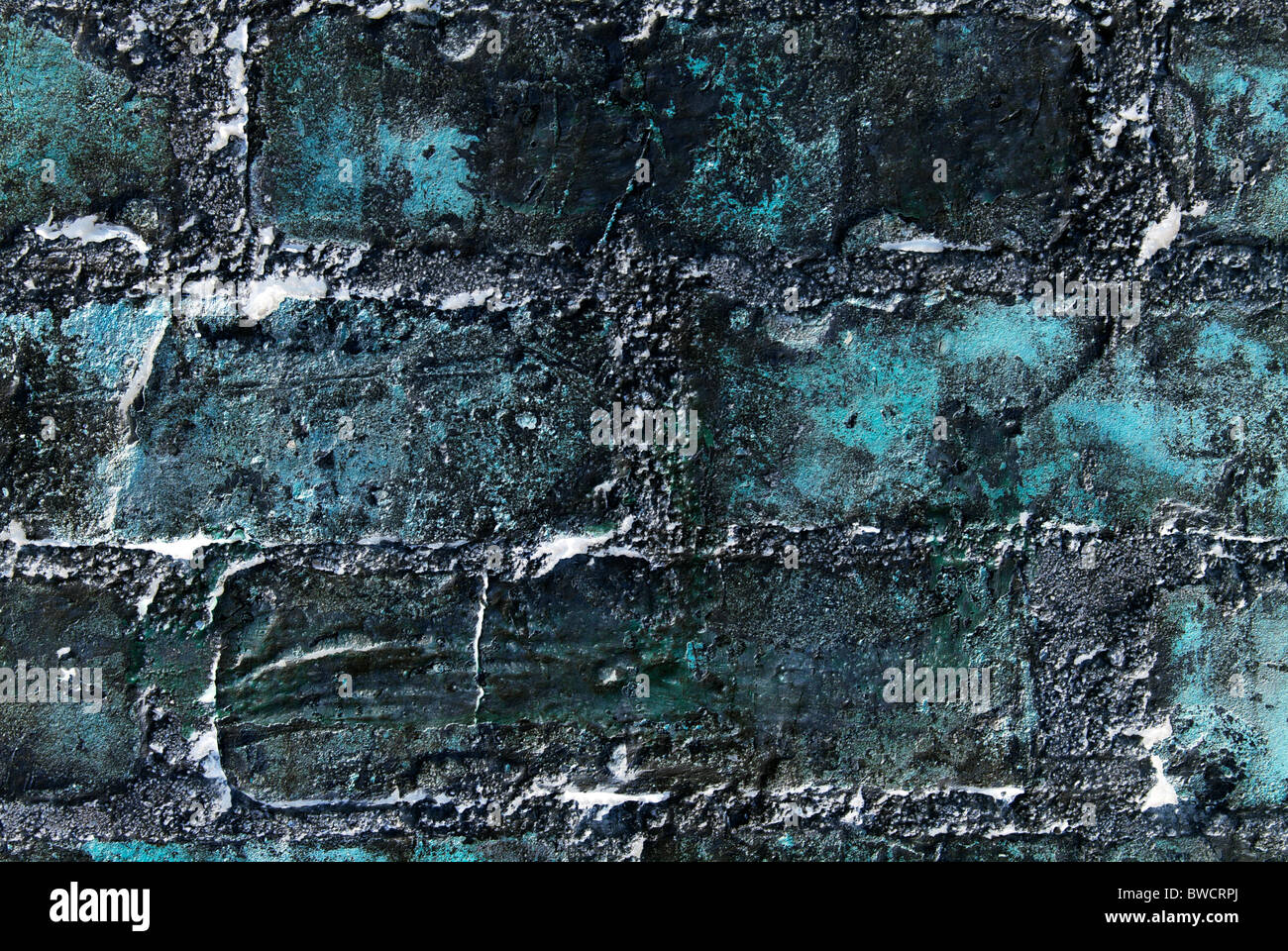 Abstract grunge mur bleu fait de briques. Fond texturé. Banque D'Images