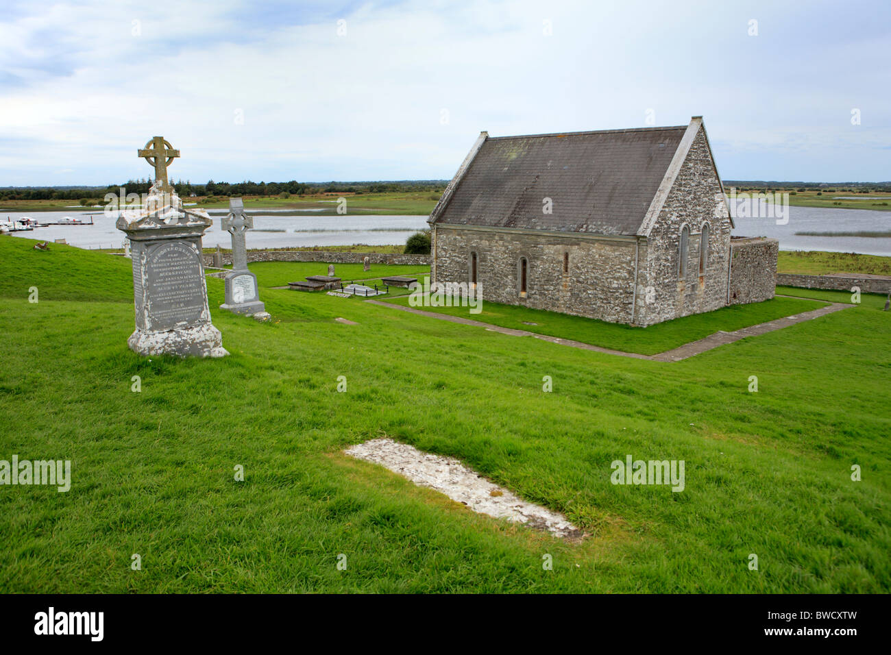 Église (12ème siècle), Clonmacnoise, Offaly County, Irlande Banque D'Images