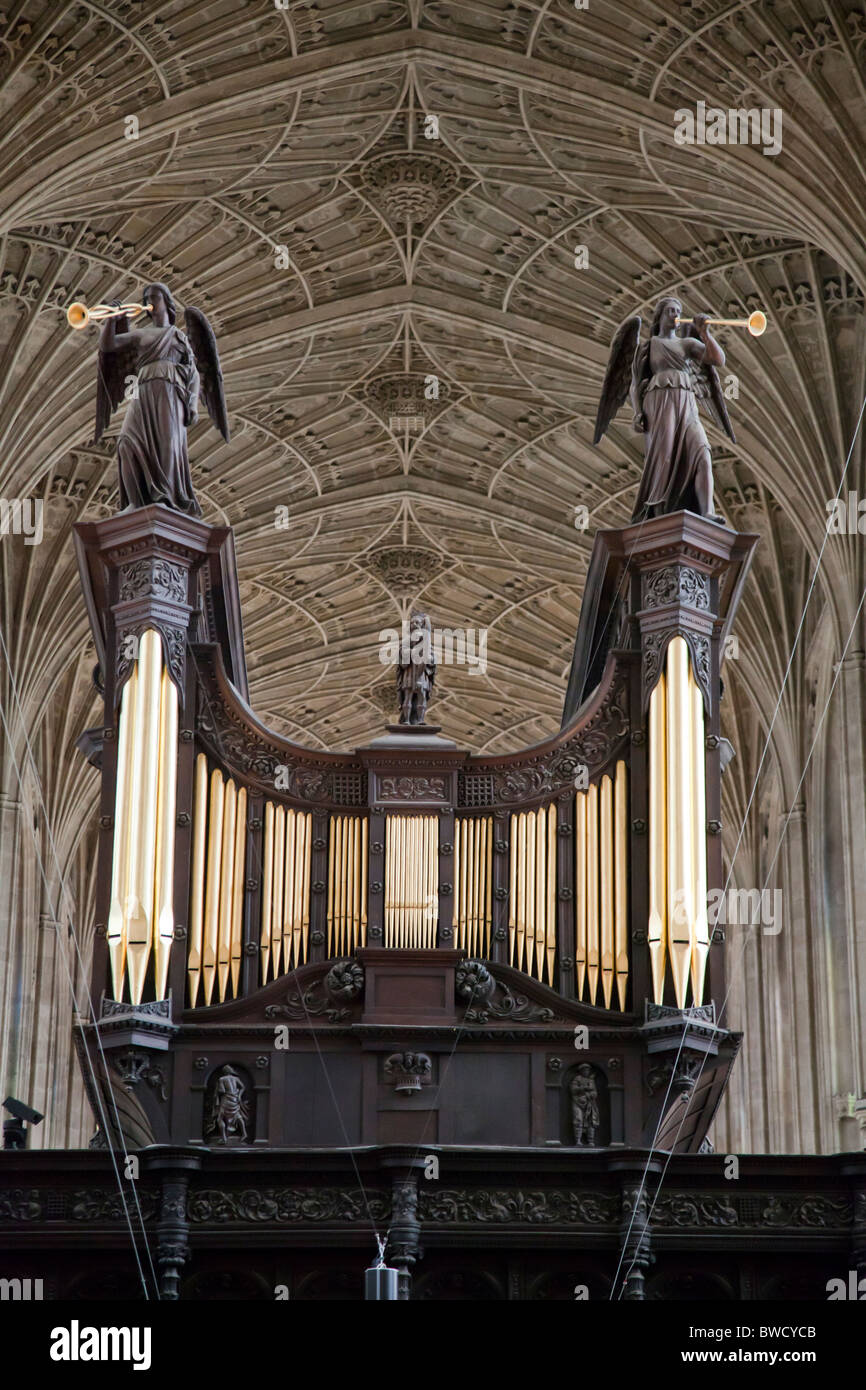 Ecole d'orgue et à King's College à Cambridge, en Angleterre, UK. Banque D'Images