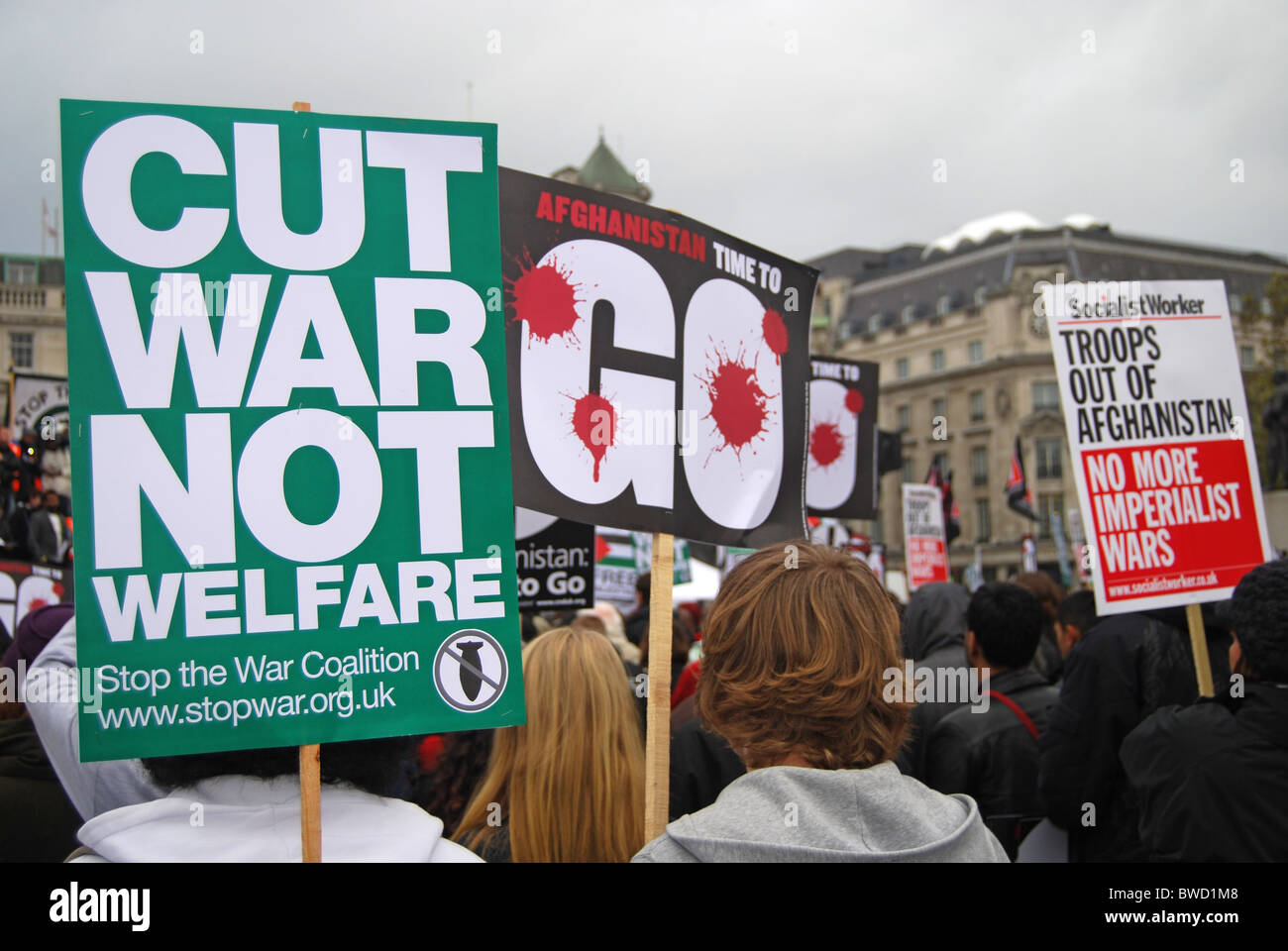 Protestation anti war Coalition contre la guerre Londres 2010 Banque D'Images