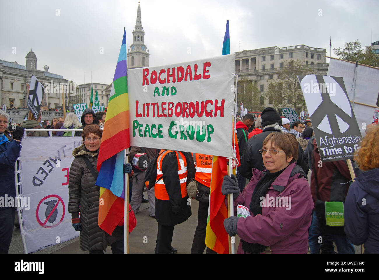 Protestation anti war Coalition contre la guerre Londres 2010 Banque D'Images