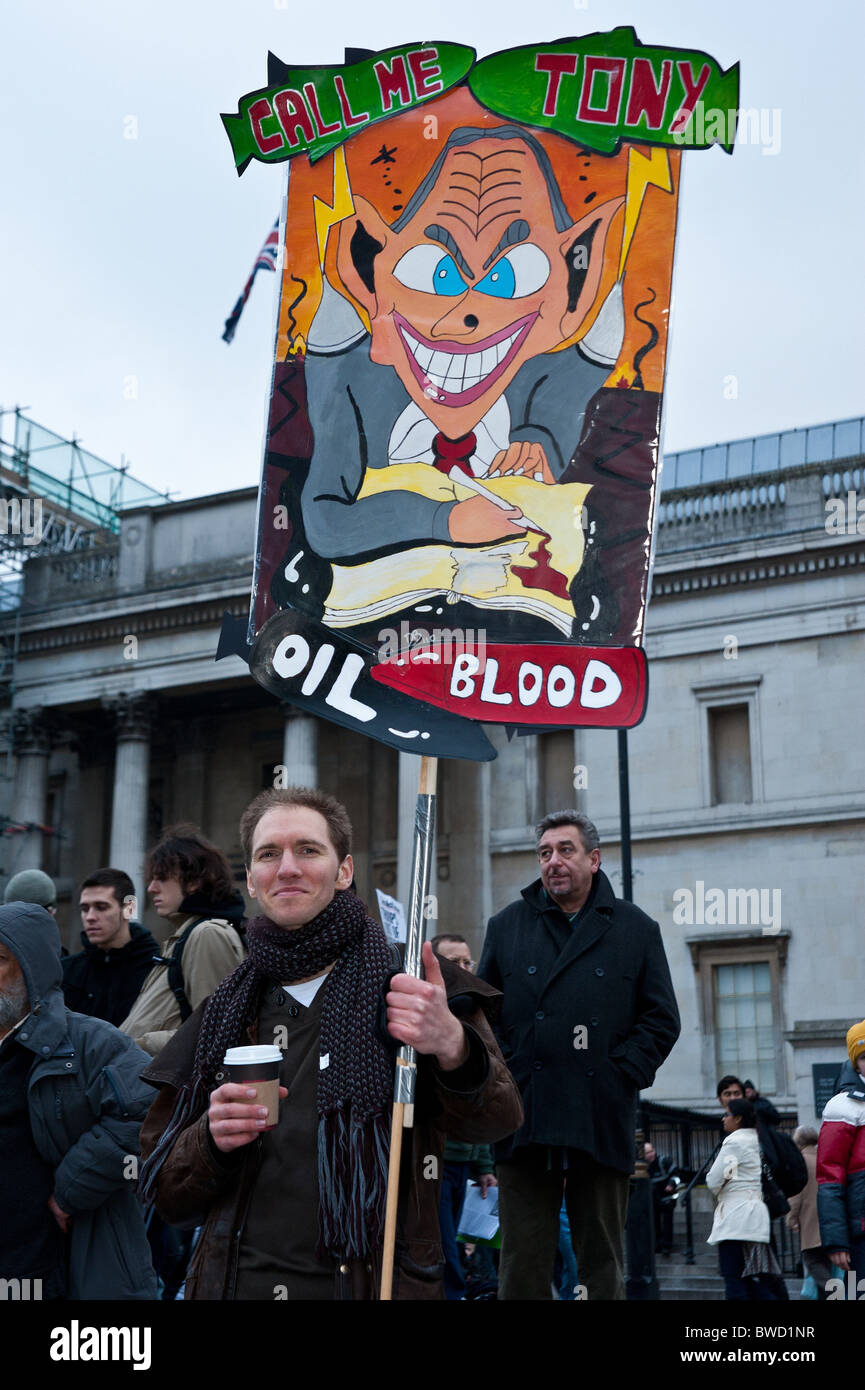20/11/2010 La Coalition contre la guerre mars de Hyde Park pour un rassemblement à Trafalgar Square Banque D'Images