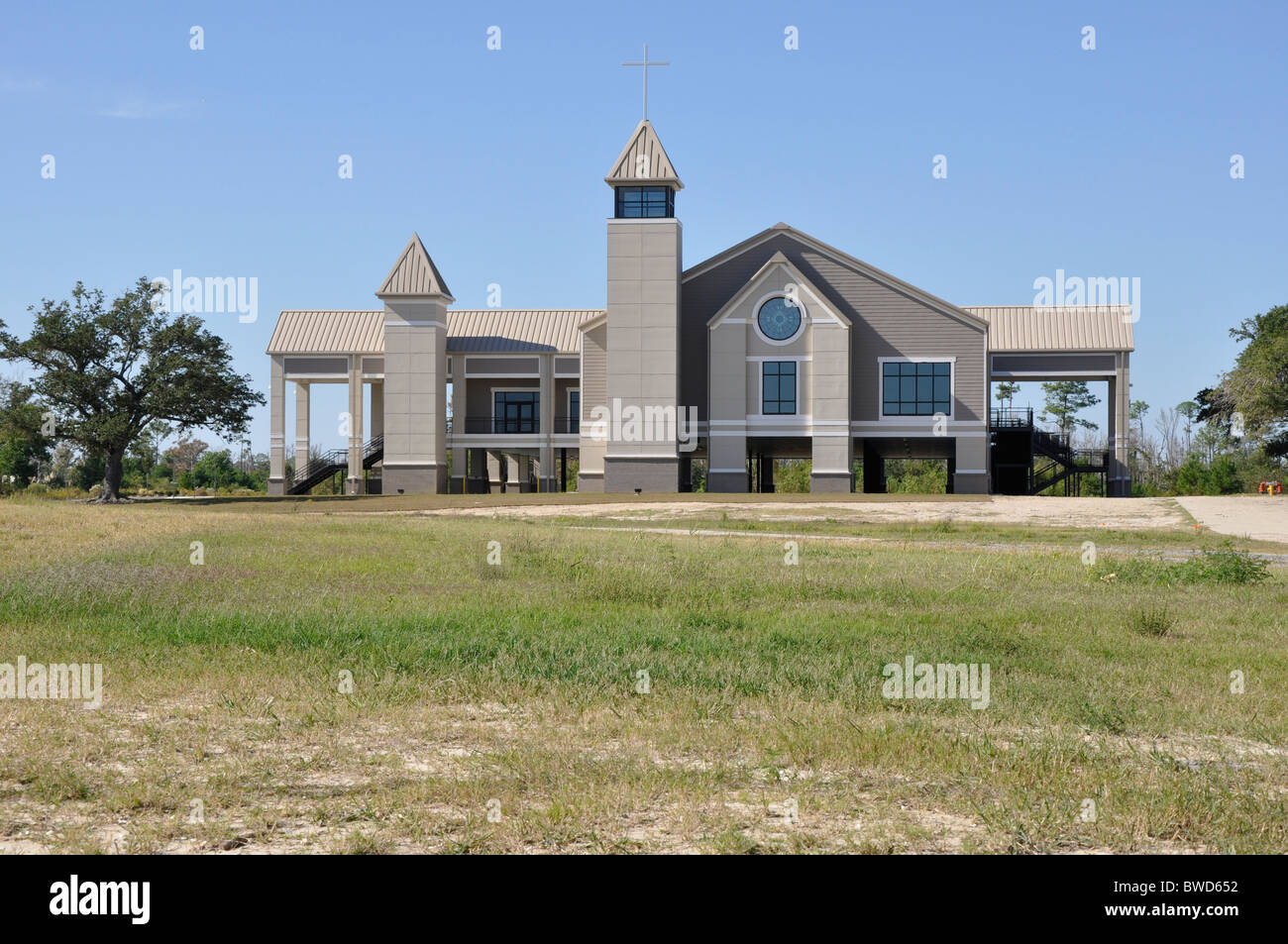 Nouvelle église moderne dans la région de Biloxi, Mississippi Banque D'Images