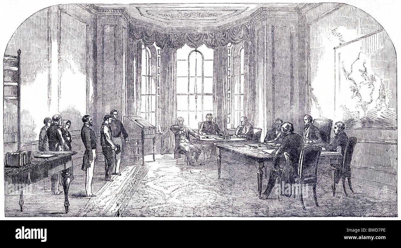 La gravure de l'époque victorienne de John Hamilton interrogé au Home Office pour le tournage du Queen Victoria Banque D'Images