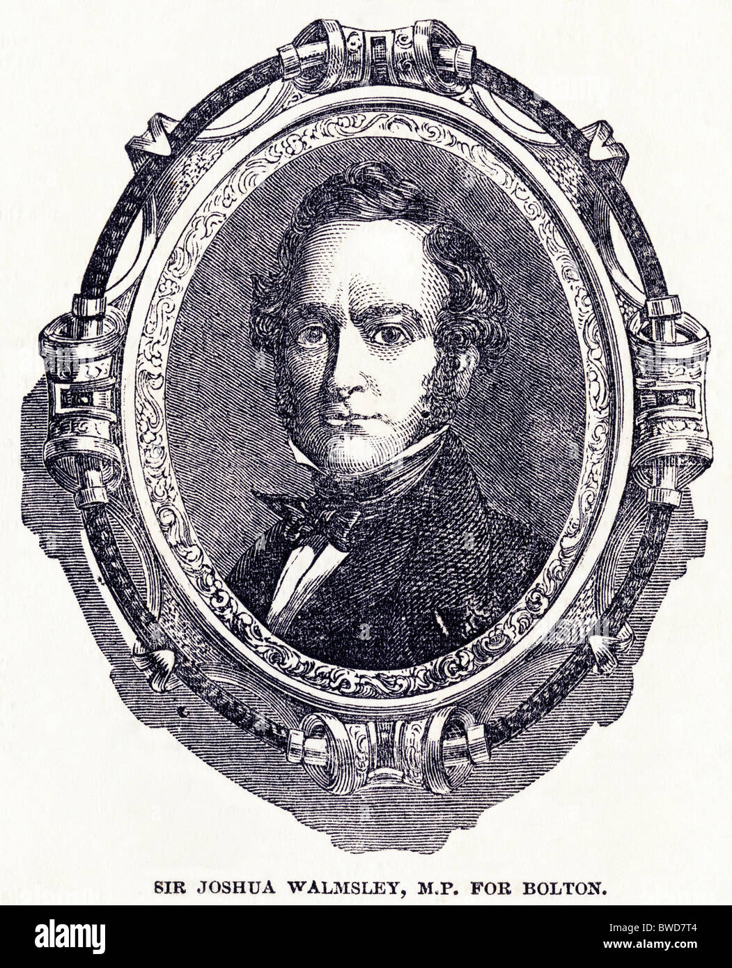 La gravure de l'époque victorienne de Sir Joshua Walmsley MP Whig pour Bolton en date du 26 mai 1849 Banque D'Images