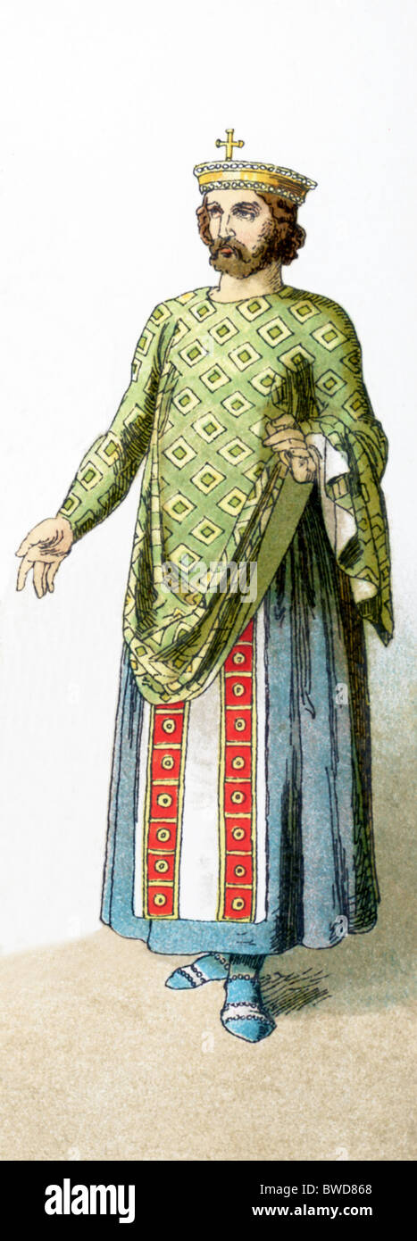 La figure représentée ici est l'empereur Justinien II en l'an 711. Justinien II (669-711) fut empereur byzantin régnant dernière Banque D'Images