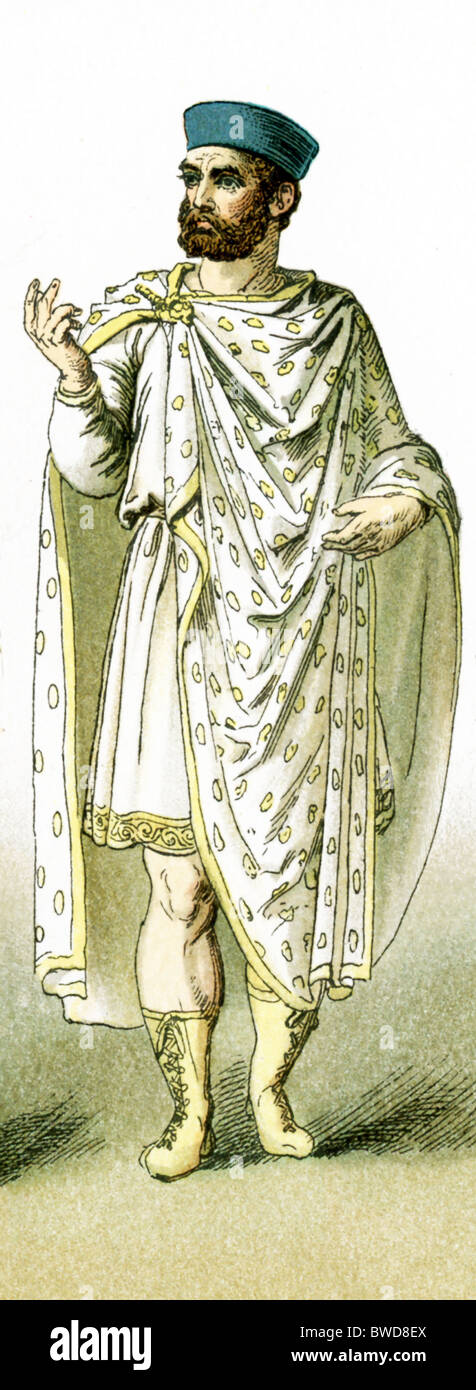 Un homme chrétien romain qui a vécu après l'an 330, lorsque le christianisme devint la religion de l'Empire romain. Banque D'Images