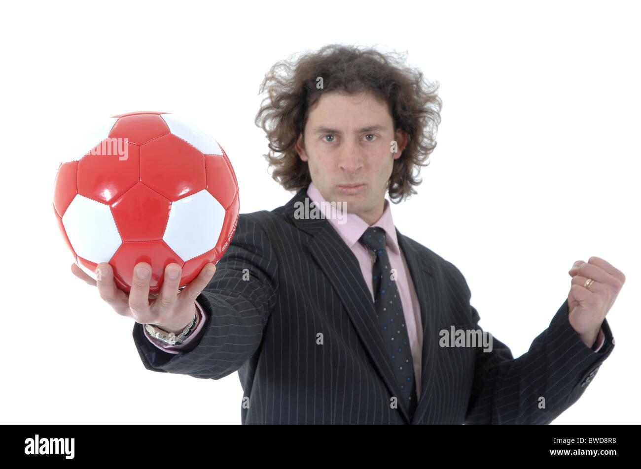 Fan de foot, isolé sur fond blanc Banque D'Images