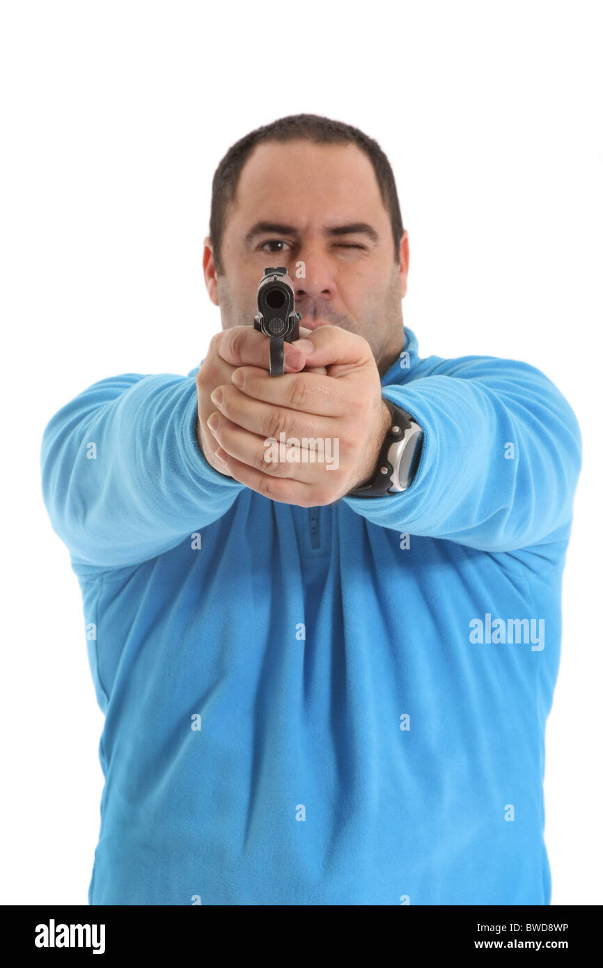 Hommes avec une arme à feu Banque D'Images