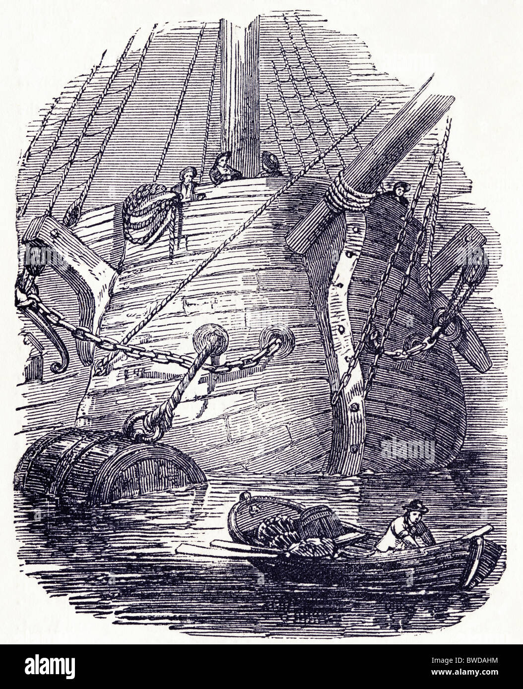 La gravure de l'époque victorienne du 'North Star' utilisés pour la recherche de l'expédition arctique perdu de Sir John Franklin, circa 1849 Banque D'Images