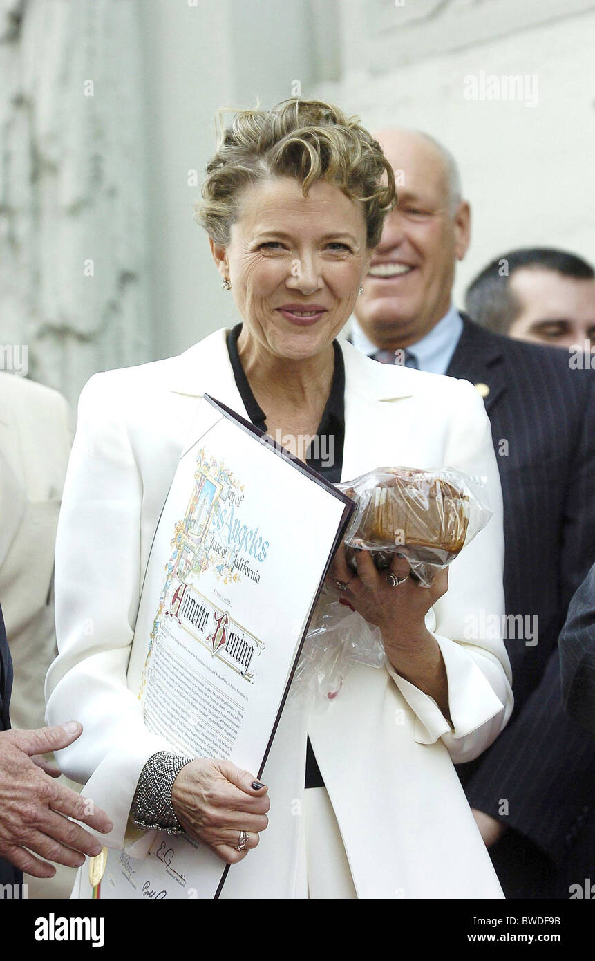Étoile sur le Hollywood Walk of Fame pour Annette Bening Banque D'Images