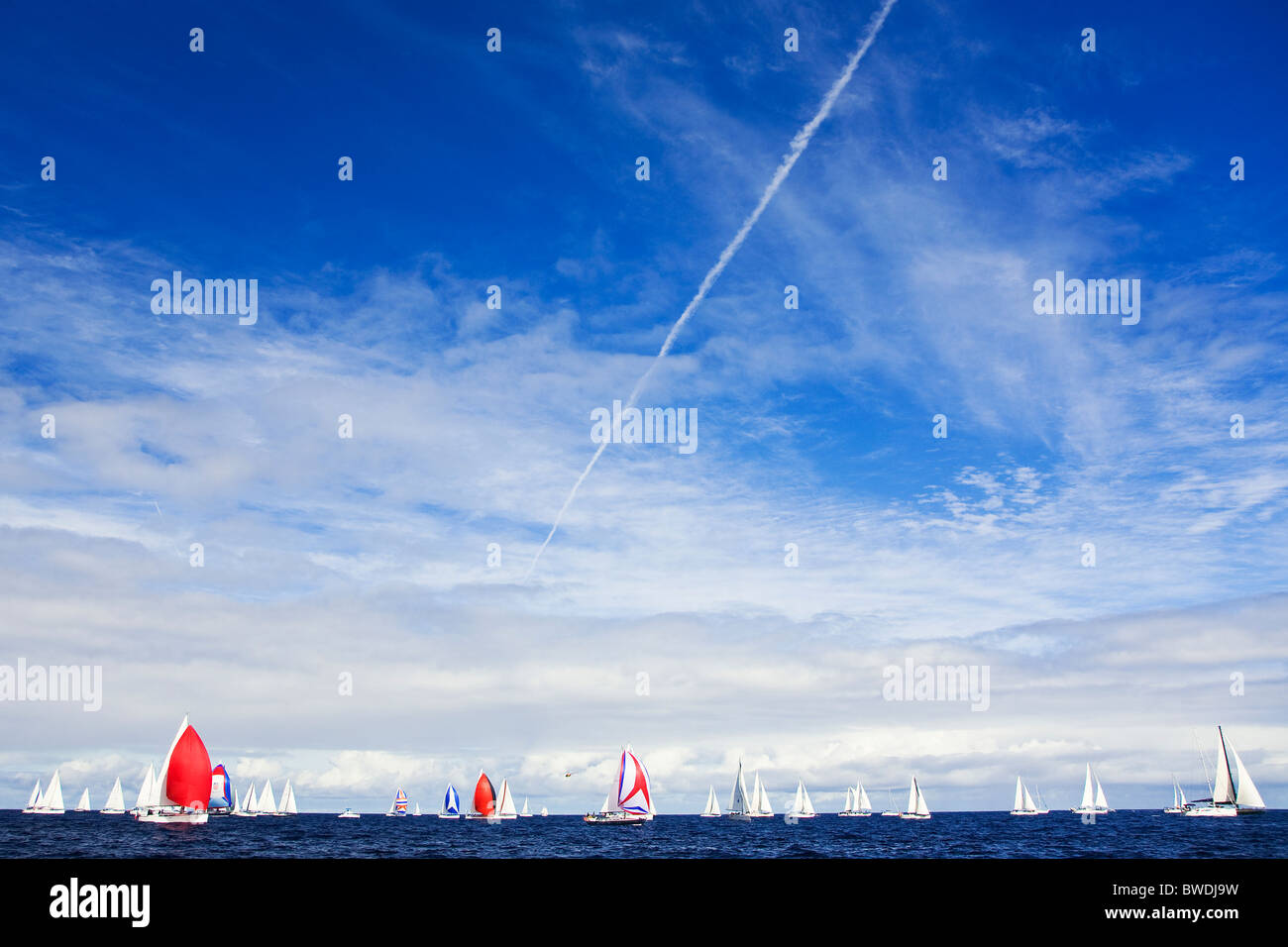 L'ARC Race quitte Las Palmas sur le chemin de St Lucia Banque D'Images