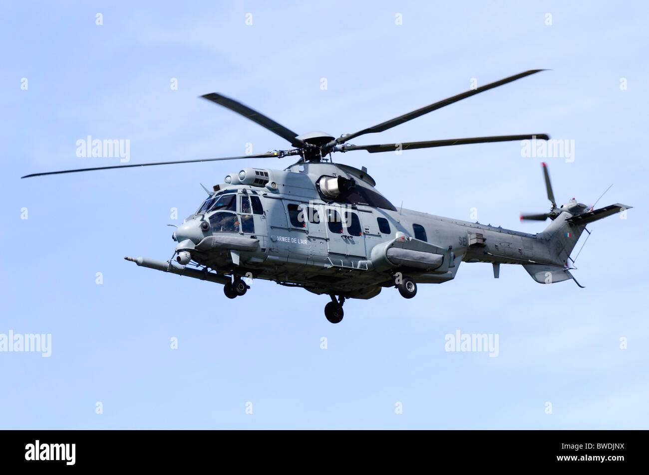 Eurocopter AS-725R2 Caracal de l'approche à l'atterrissage à RAF Fairford Banque D'Images