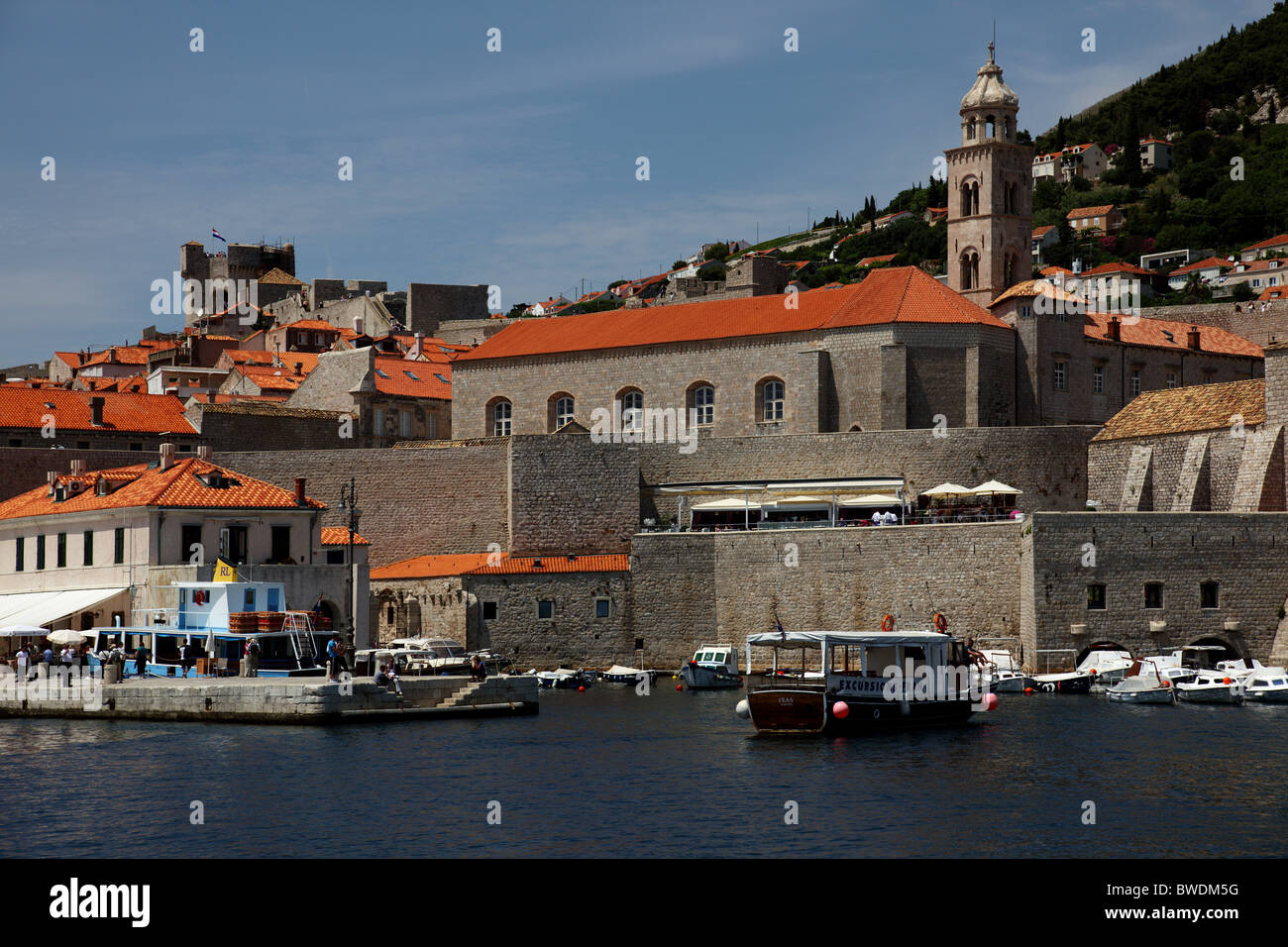 Le Port, Vieille Ville de Dubrovnik, Croatie. Banque D'Images