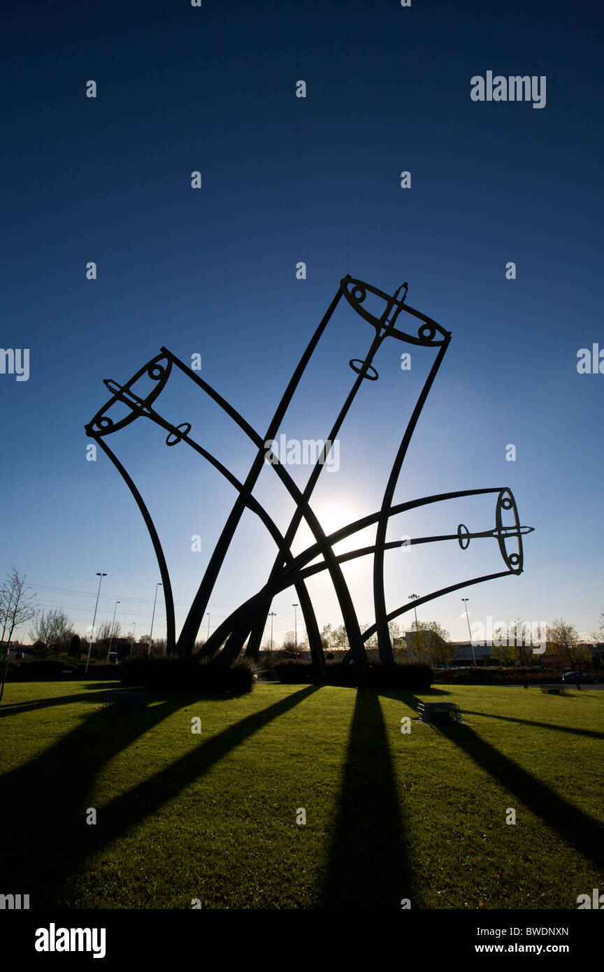 L'île de Spitfire Sculpture Sentinelle Charde Birmingham West Midlands England UK Banque D'Images