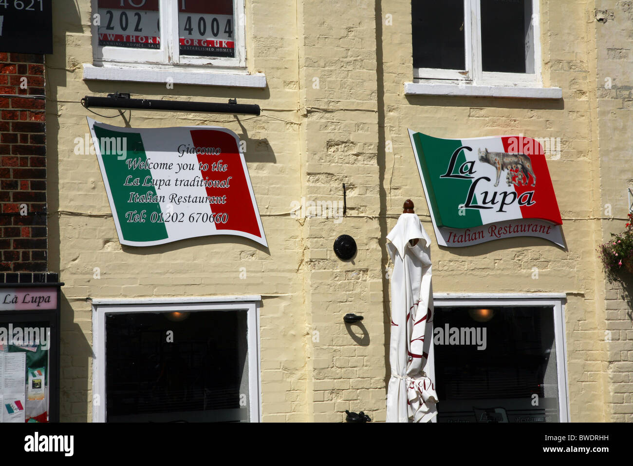 La Lupa restaurant italien près de Poole Quay Banque D'Images