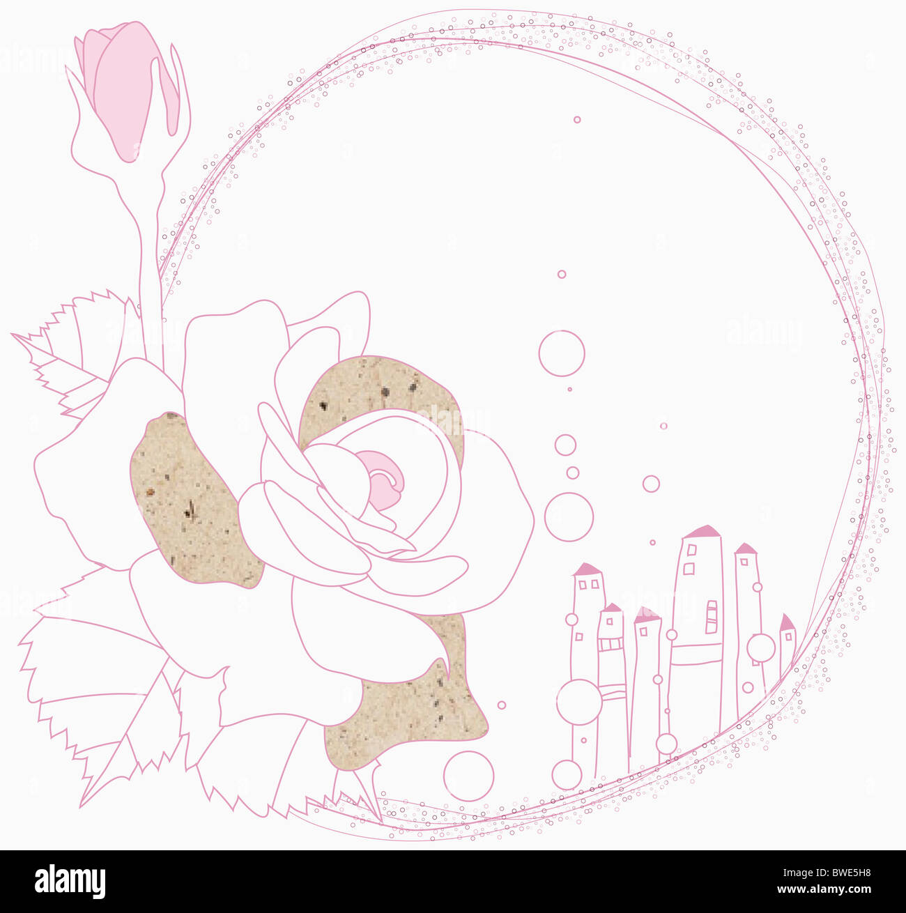 Illustration de fleurs rose Banque D'Images