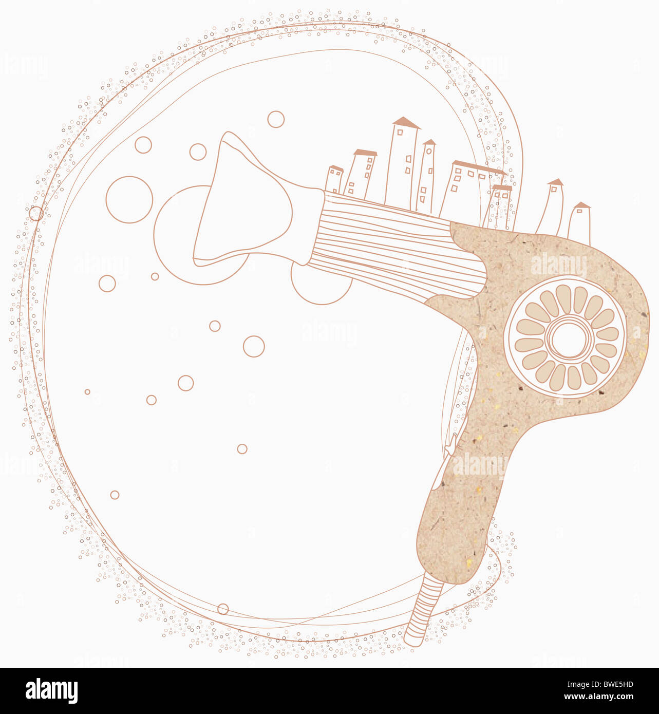 Illustration d'un sèche-cheveux Banque D'Images