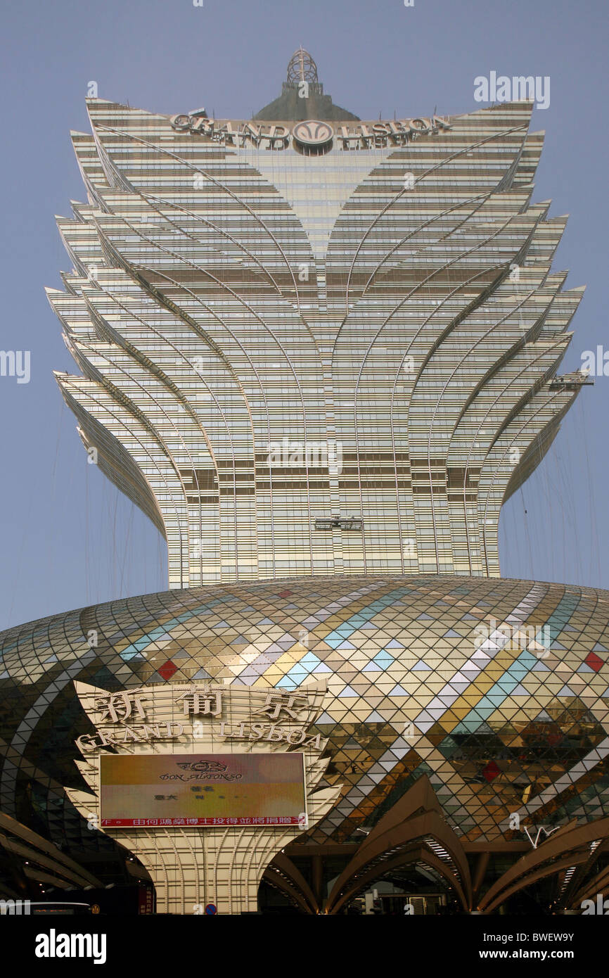 Hôtel et casino Grand Lisboa, Macao, Chine Banque D'Images