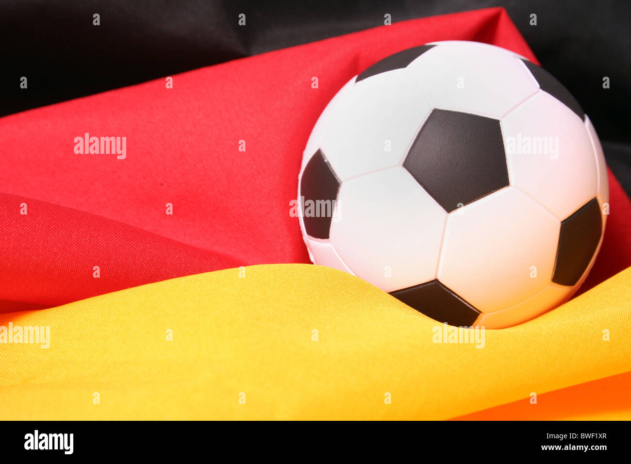Le pavillon de l'Allemagne et un symbole de l'équipe nationale de football allemande. Banque D'Images