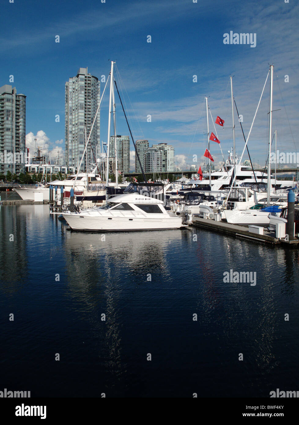 Marina de False Creek à Vancouver en Colombie-Britannique, Canada Banque D'Images
