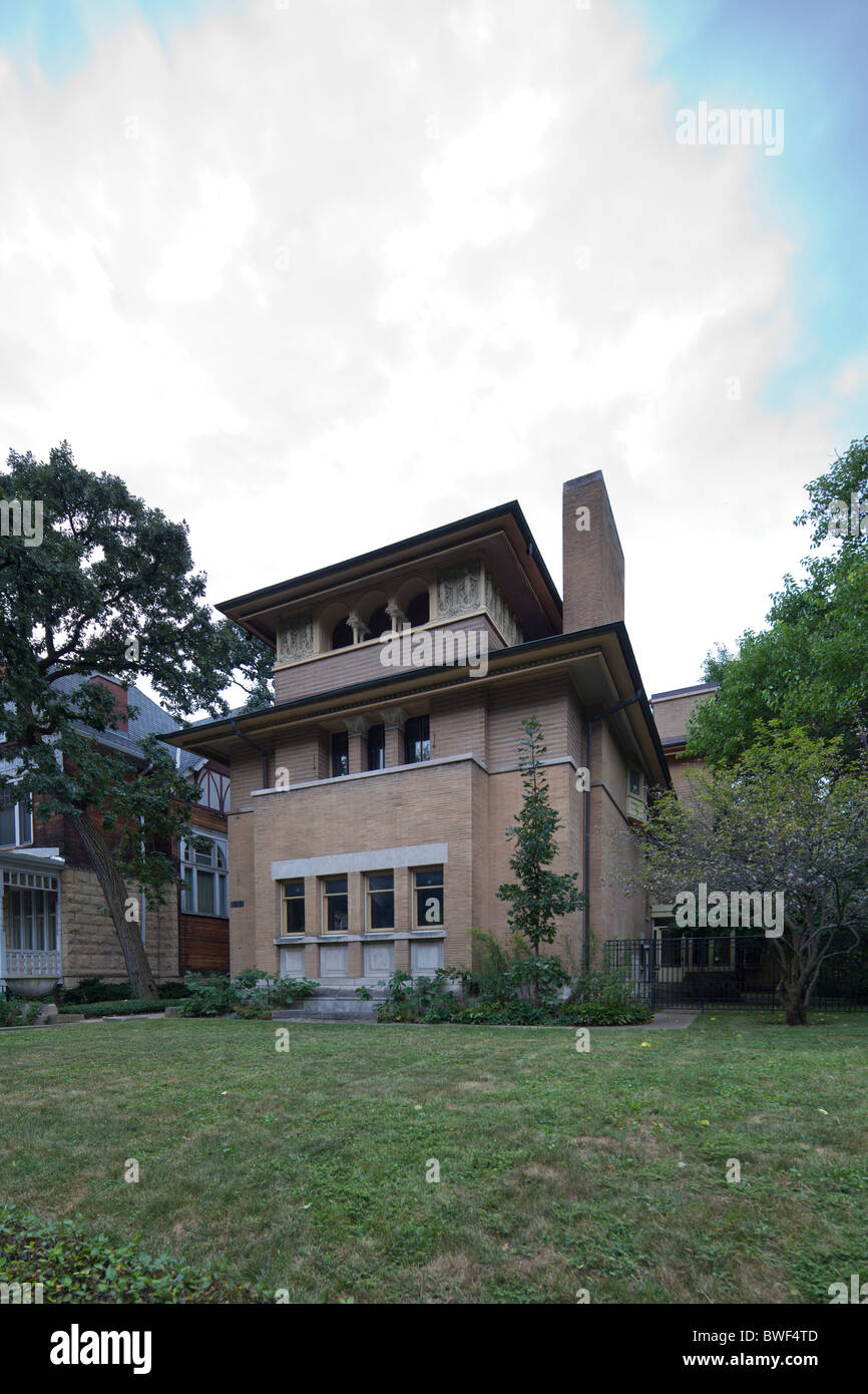 Isidore Heller House, par Frank Lloyd Wright, Hyde Park, Chicago, Illinois, États-Unis Banque D'Images