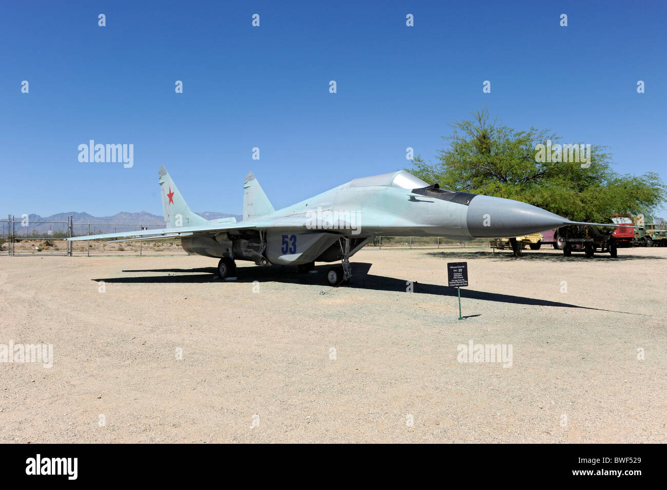 Pima Air & Space Museum Tuscon Arizona fédération soviétique MiG 29 Fulcrum Interceptor jet fighter 1982 Banque D'Images