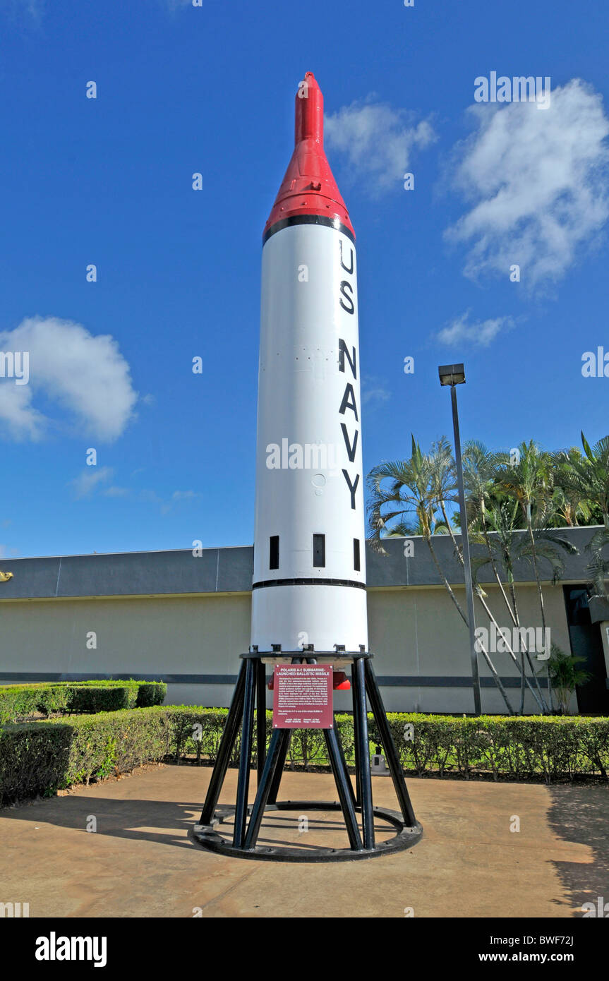 Un sous-marin de Polaris1 missile balistique lancé Pearl Harbor Hawaii Pacific National Monument Banque D'Images