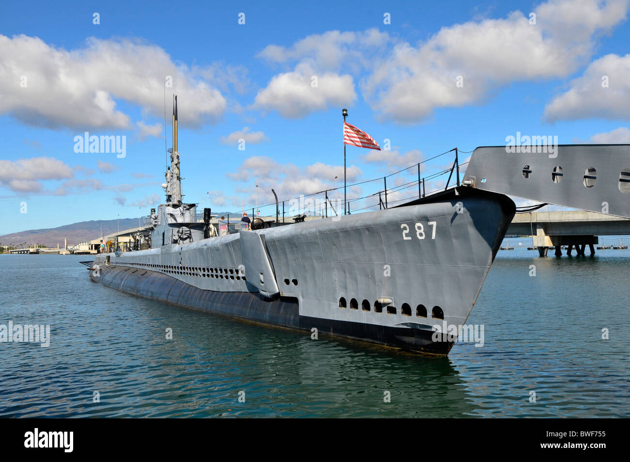 Sous-marin USS Bowfin affichage sur Pearl Harbor Hawaii Pacific National Monument Banque D'Images