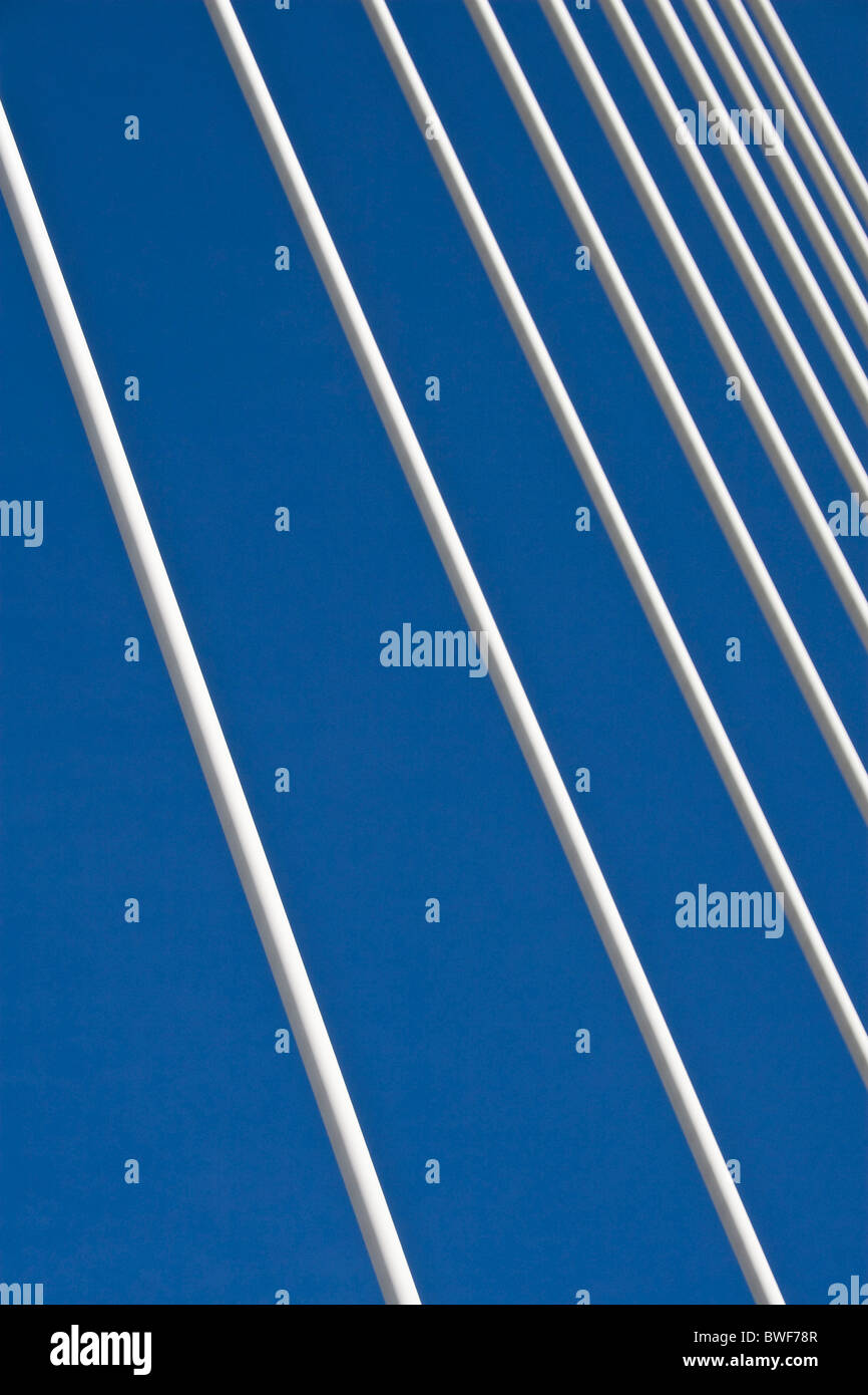 Schéma des câbles de suspension le viaduc de Millau le pont le plus haut au monde, Millau, France du Sud JPH0289 Banque D'Images