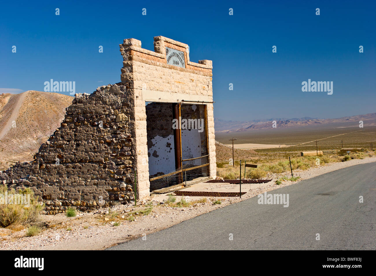Ville fantôme, rhyolite, Nevada Banque D'Images